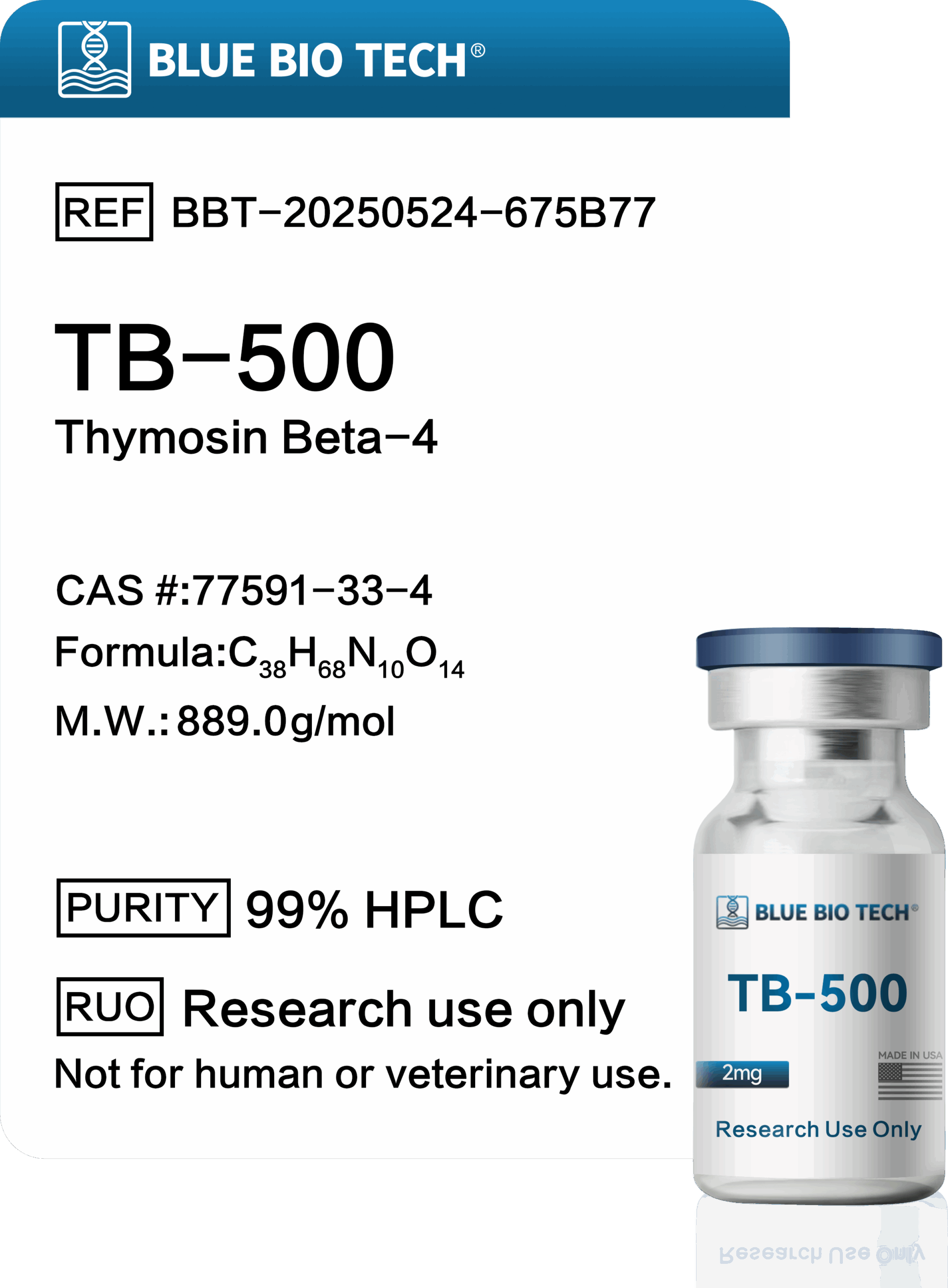 TB-500 (Thymosin Beta-4)   2mg